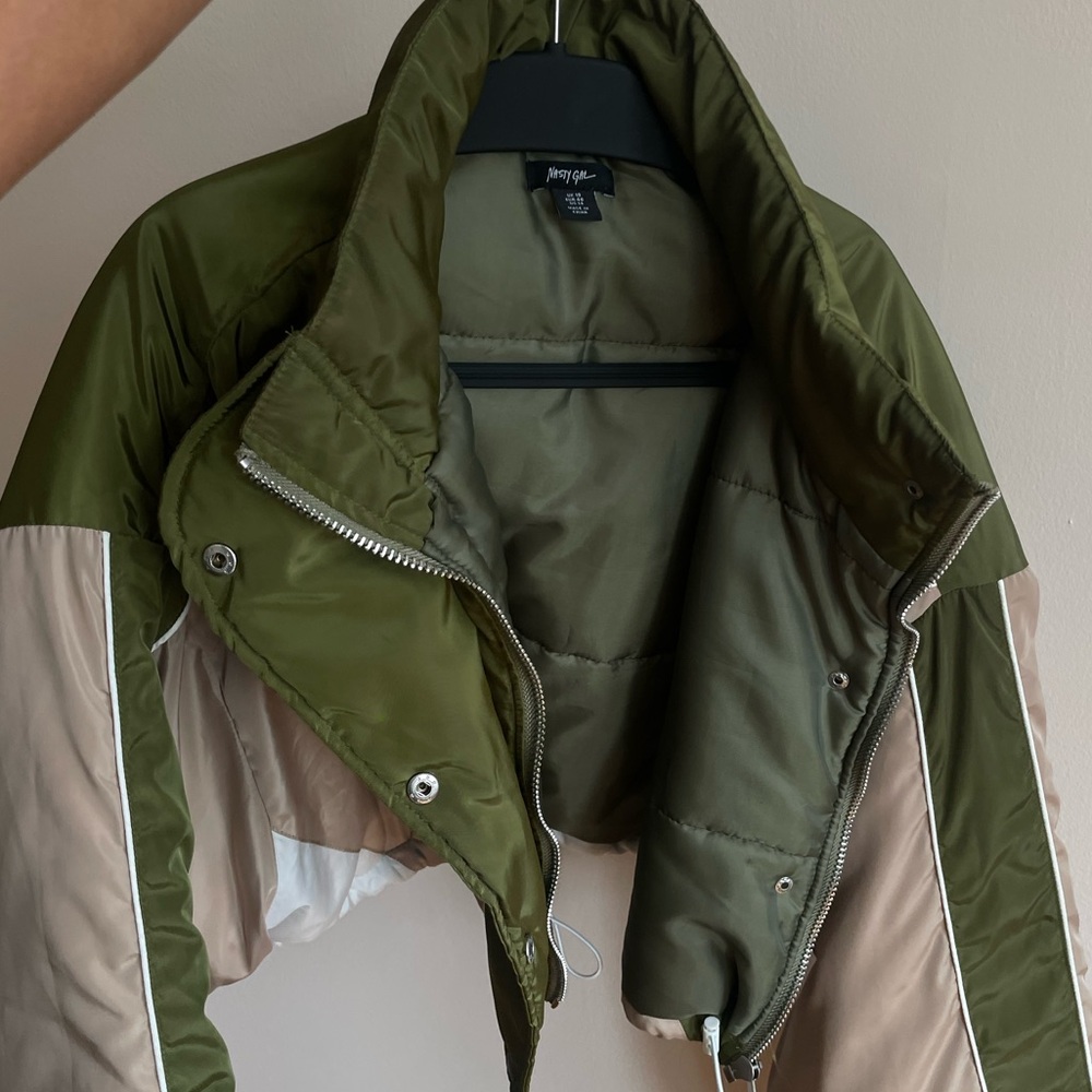Nasty Gal Cropped Multicolor Utility Puffer Jacket